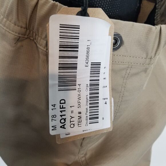 prAna Women Double Peak Joggers Pants Sz 4 Beige Organic Cotton Elastic Waist - Picture 10 of 11